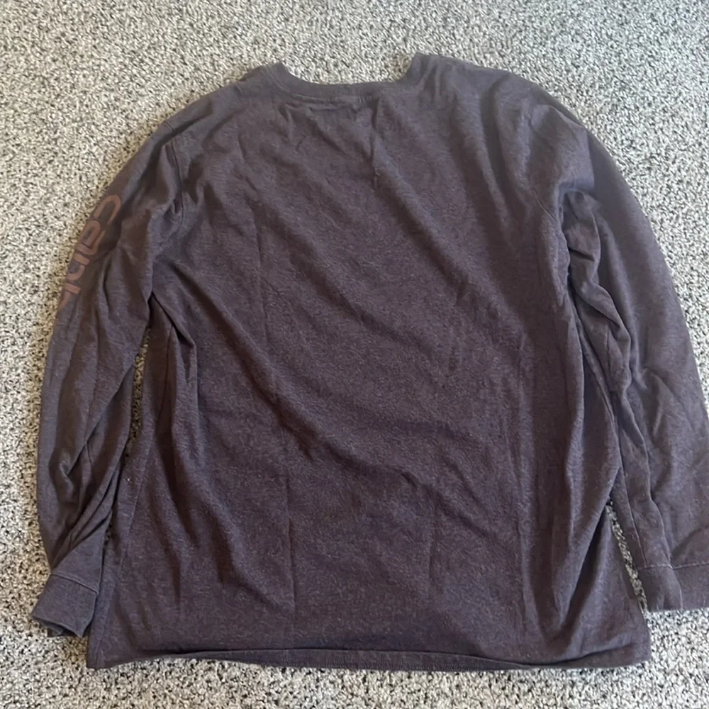 2x Carhartt Long Sleeve Loose Fit size Large heather women’s shirts thick cotton - Picture 6 of 6